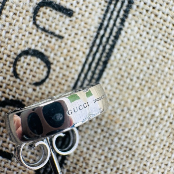 Gucci Trademark Interlocking Gg Silver 925 Stud Earrings - Picture 8 of 8